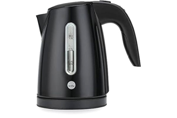 Wilfa  RAPIDS MINI vattenkokare – med en kapacitet på 1 liter, 1 500 watt, extern vattennivåindikator, svart, WK2GB-1500