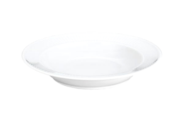 Pillivuyt  Plissé Tallrik djup Dia 22 cm Vit