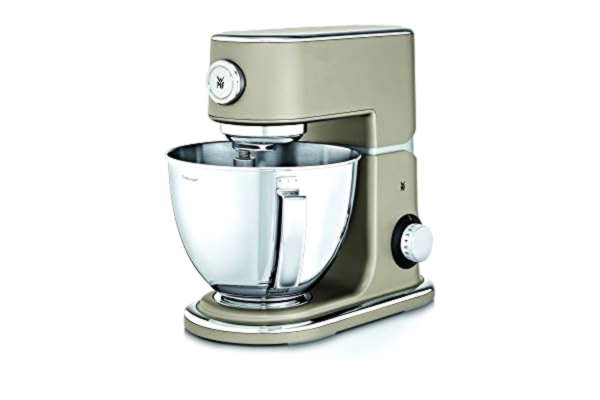 WMF  Profi Plus robot kuchenny z miską 5 l, łagodny rozruch, mieszadło planetarne, 8-stopniowe ugniatanie, 3 narzędzia do mieszania, 1 W, matowa stal szlachetna, platynowy brąz