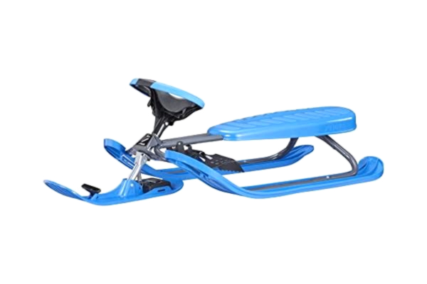 Stiga STIGA Snowracer Curve – Klassisk Rattkälke med Stabil Stålram, Broms och Dragkassett – Passar Barn från 7 år och Vuxna (Maxvikt 90 kg)