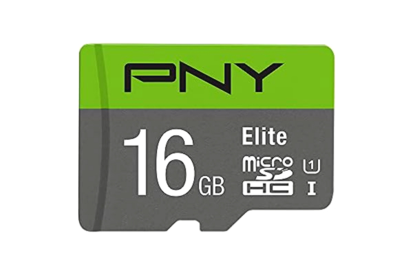 PNY  Elite microSDHC-minneskort 16 GB SD-adapter, 100 MB/s läshastighet, klass 10 UHS-I, U1 för full HD-video, svart och grön