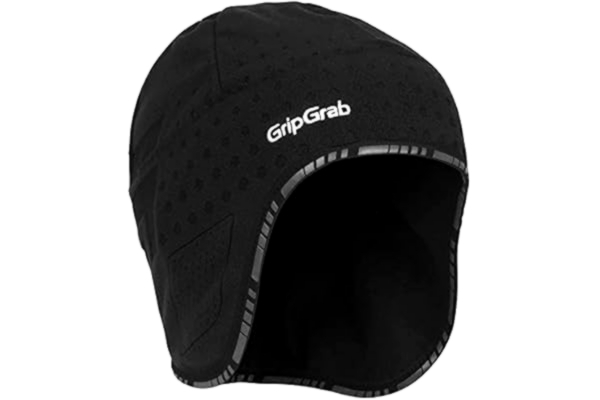 GripGrab  Aviator Cap cykelmössa under hjälm cykelmössa vinter underhjälmsmössa vindtät vintermössa öronvärmare varm, svart, 54-57