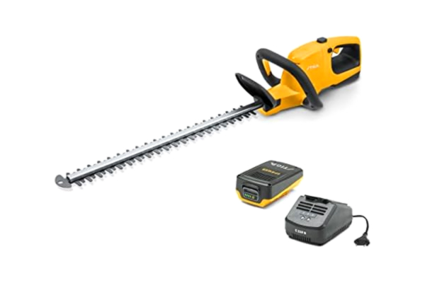 Stiga STIGA HT 100e Kit 20 V sladdlös häcksax med 54 cm blad, 180° vridbart handtag, inkl. ePower 20 V 2 Ah batteri och laddare, perfekt för häckar och buskar