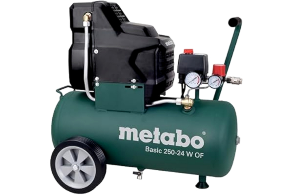 Metabo  Basic kompressor 250–24 W OF – 601532000 – kompressor med kraftfull motor och 24 l pannstorlek – 1,5 m kabellängd
