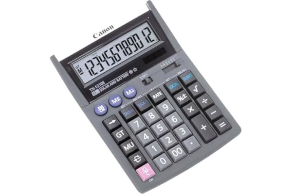 Canon  TX-1210E miniräknare – perfekt följeslagare för affärsmän.