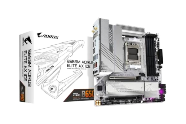 Gigabyte GIGABYTE B650M AORUS ELITE AX ICE Emolevy - AMD B650 - AMD AM5 socket - DDR5 RAM - Micro-ATX