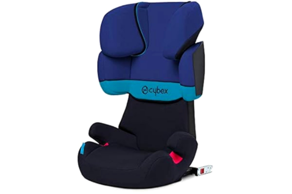 Cybex  Silver Solution X-Fix Child's Car Seat, High Back Booster, with Reclining Headrest, For Cars with and without ISOFIX, Group 2/3 (15-36 kg), From approx. 3 to 12 Years, Blue Moon