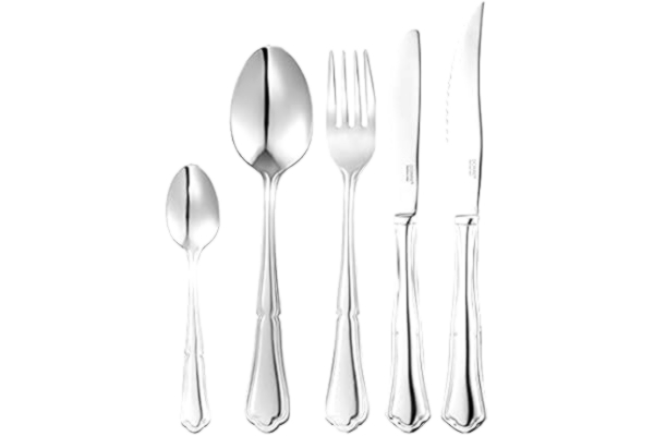 Dorre  New England Bestickset - 30 Delar - 6 Gafflar, 6 Knivar, 6 Skedar, 6 Kaffeskedar, 6 Grillknivar