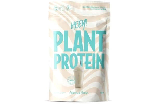 Heey!  Veganskt Proteinpulver, 27 g Protein per Portion, med Vitamin B12, Vaniljsmak (500 g, Cookies & Cream)