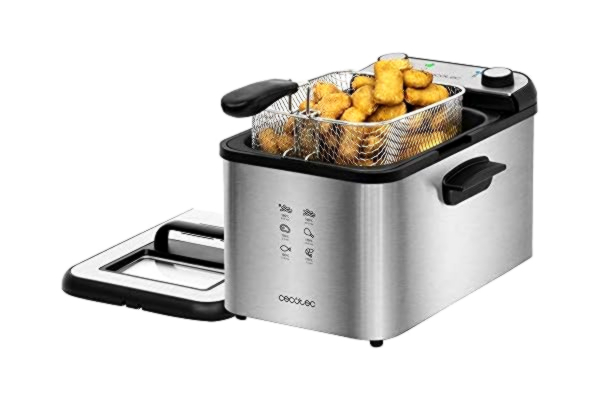 Cecotec  CleanFry Infinity 4000, elektrische friteuse, 4 liter oliecapaciteit, oliereiniger filter, 3270 W, roestvrij staal