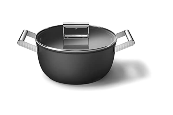 SMEG Smeg Kasserolle m/lokk 24 cm, svart