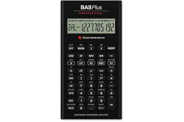 Texas Instruments TEXAS INSTRUMENTS BA II Plus Professional Kalkylator, Svart,