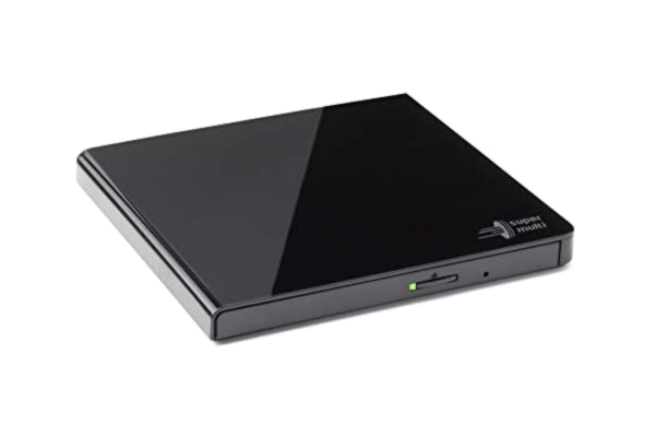 LG Hitachi-LG GP57 Extern bärbar Super Multi DVD-brännare, ultratunn USB 2.0, DVD+/-RW, CD-RW, DVD-ROM/RAM-kompatibel, TV-port, Windows 10 och Mac OS-kompatibel, svart