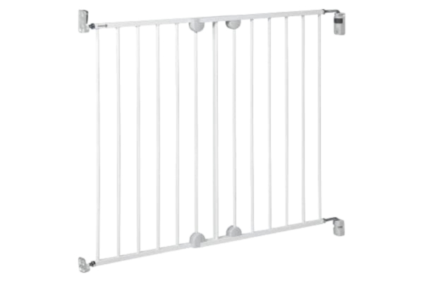Safety 1st  Wall Fix Extending Metal Gate, Baby Säkerhetsgrind Utdragbar, 62–102cm, Trappgrind Barn, Enhandsöppning i 1 eller 2 Riktningar, Enkel Väggmontering och Borttagning, Ingen Fallrisk, White