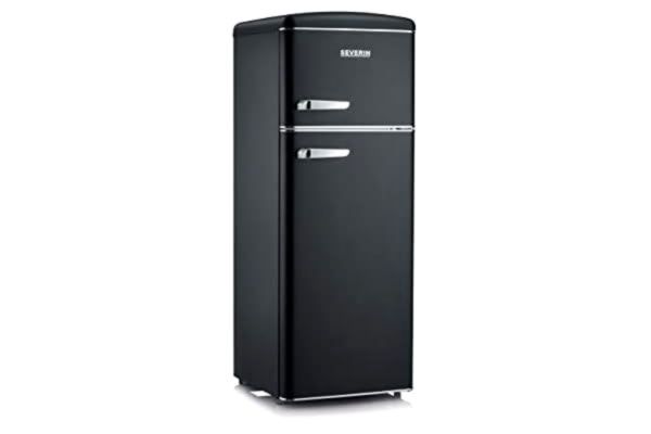 Severin  RKG 8932 Retro Kühl-Gefrierkombination, 61,5cm breit, 206l, LED-Innenbeleuchtung, schwarz matt