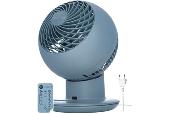 Woozoo , Ventilateur de table ultra puissant, silencieux & portable, 30m², Portée 25m, Oscillation multidirectionnelle, Télécommande, Minuterie, Salon - Woozoo PCF-SC15T - Bleu mat