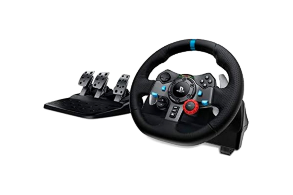 Logitech  G G29 Driving Force, Racerratt och golvpedaler med äkta force feedback, rattväxlar i rostfritt stål, rattbeklädnad för PS5, PS4, PC, Mac – svart