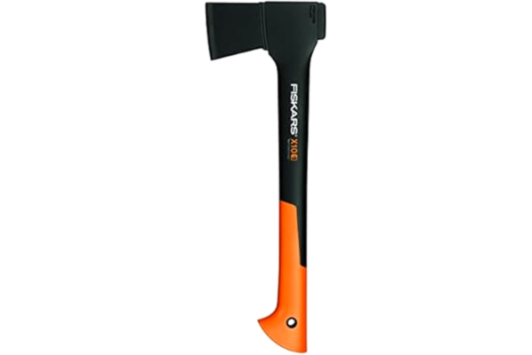 Fiskars  Chopping Axe S X10, Storage and Carrying Case Included, Length: 44 cm, Non-Stick Coating, High Steel Blade/Fibreglass Handle, Black/Orange, 1015619