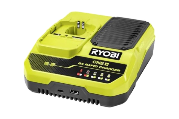 Ryobi  - Litium 18 V 8,0 A snabbladdare - laddning 1 batteri 8,0 Ah på 1 timme - RC18180