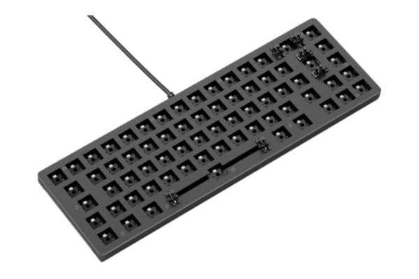 Glorious  Gaming GMMK 2 Compact 65% Barebones (endast chassi) – Chassi till mekaniskt gamingtangentbord, egen kompakt TKL-storlek (65%), aluminium, anpassningsbart, RGB, Internationell/ISO - Svart