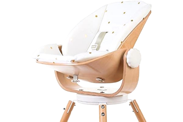Childhome  Coussin Réducteur de Naissance; Compatible Transat Naissance Evolu Newborn Seat; 100 pourcent Coton; Harnais de sécurité 5 points; Confortable; Ergonomique; Motif Jersey Gold Dots