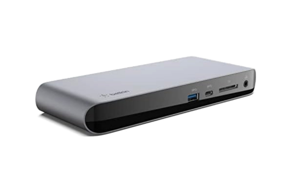 Belkin  Thunderbolt 3 Dock Pro med 79 cm Thunderbolt 3-kabel (Thunderbolt-docka för macOS och Windows) dubbla 4K vid 60 Hz, 40 Gbit/s överföringshastighet, 85 W uppströms laddning