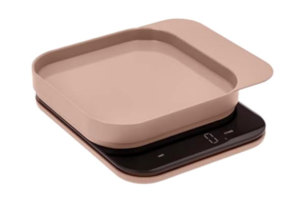 Rosti  Mensura köksvåg, hushållsvåg, bakvåg, digital köksvåg med skål- och tareringsfunktion, maxvikt 10 kg, 16,5 x 20,3 x 3,5 cm, humus