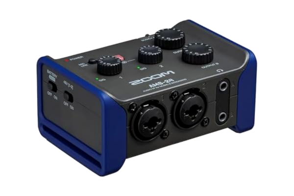 Zoom ZOOM AMS-24 USB-C-ljudgränssnitt för musikproduktion och livestreaming – 2 IN/4 OUT, kompakt, mobil och mångsidig, idealisk för en eller flera musiker