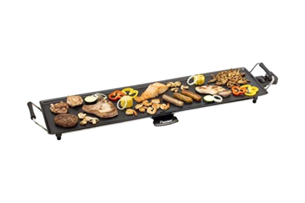 Bestron  Grill de Table Électrique, Xxl Plaque de Cuisson Plancha/Teppanyaki avec Revêtement Anti-Adhésif, Jusqu'à 8 Personnes Peuvent en Profiter, 1800 Watts, Couleur: Noir