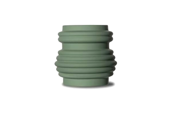 By On ByOn Mila vas i färg: grön, tillverkad av stengods med gummerad yta, mått: ø 16 x 15 cm, 5260604912