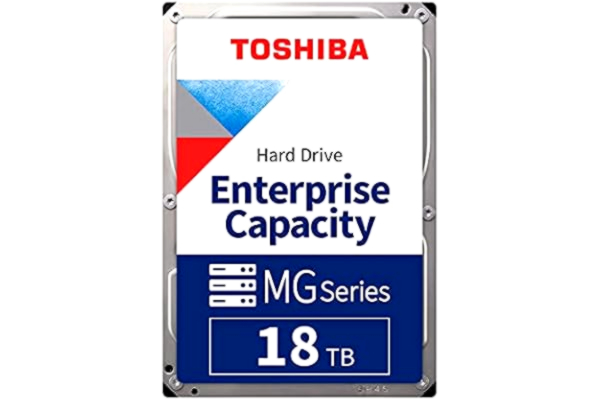 Toshiba  18TB Enterprise Internal Hard Drive – MG Series 3.5" SATA HDD Mainstream server and storage, 24/7 Reliable Operation, Hyperscale and cloud storage (MG08ACA16TE)