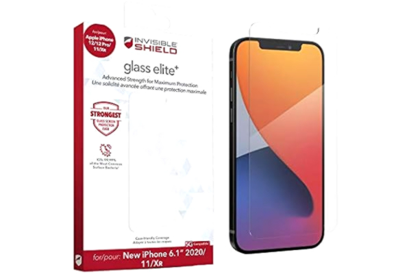 Zagg ZAGG InvisibleShield Glass Elite+ för Apple iPhone 12/12 Pro/11/XR (skärm) – antimikrobiell, slagskydd, fläckfri, repbeständig