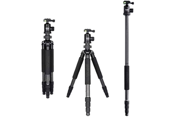 Rollei  Rock Solid Gamma Mark II incl. kogelkop T3S Carbon, professioneel camerastatief met 20 kg draagvermogen, ideaal voor reizen en natuurfotografie