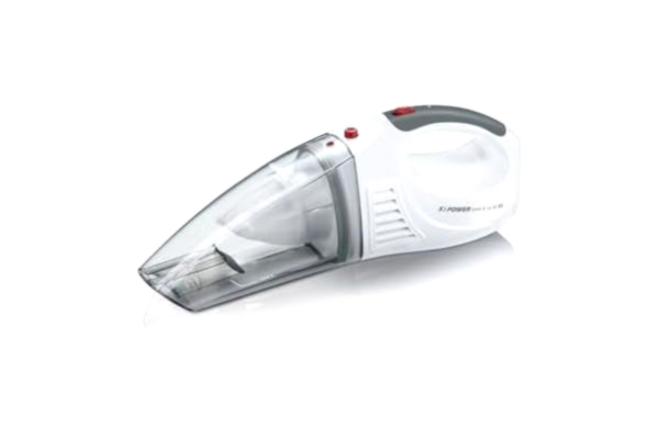 Severin SEVERIN 3-i-1 sladdlös handdammsugare S'POWER home & car Li 20, handdammsugare våt/torr med kraftfullt 7,4V Li-ion-batteri, bildammsugare inkl. 12V-bilsladdningskabel, vit/röd, HV 7144