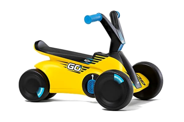 Berg Toys BERG GO2 2in1 Slip Bil | Slider och balance bike, barnreglage, barnbil med utfällbara pedaler, tramp go-kart, barnleksaker som passar barn i åldern 10-30 månader (gul)