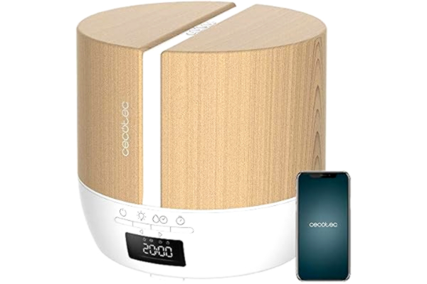 Cecotec  PureAroma 550 Connected White Woody Aroma Diffuser. Capaciteit 500ml, LED Display, Luidspreker, Bluetooth-bediening, App, Timer 12 uur, 3 bedrijfsmodi, Dekking 30m2, V1705241