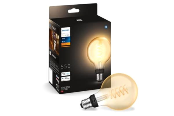 Philips  Hue White E27 Smart Filament (G93) LED lampa 7W (1pack), varmvitt 2700K, smart hem belysning för sovrum, vardagsrum & kök, röststyrning via Alexa, Google & Siri, Bluetooth/Zigbee