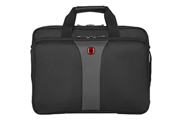 Wenger  Legacy axelremsväska, laptopväska med axelrem, för laptop upp till 16 tum, 15 l, dam herr, kontor business universitet skola, svart/grå