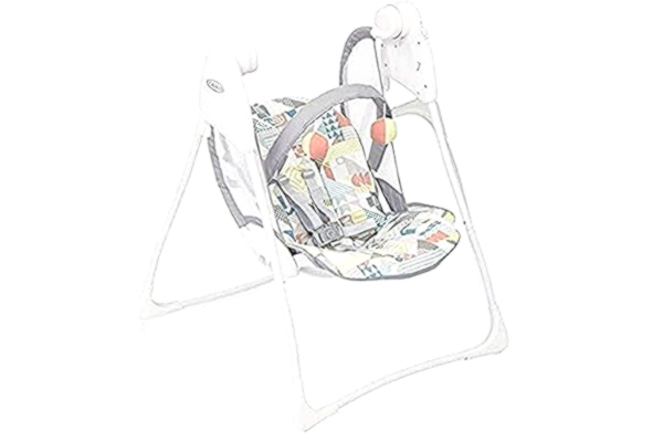 Graco  Baby Delight Swing, 2-speed draagbare batterij aangedreven stoel met compacte vouw, patchwork