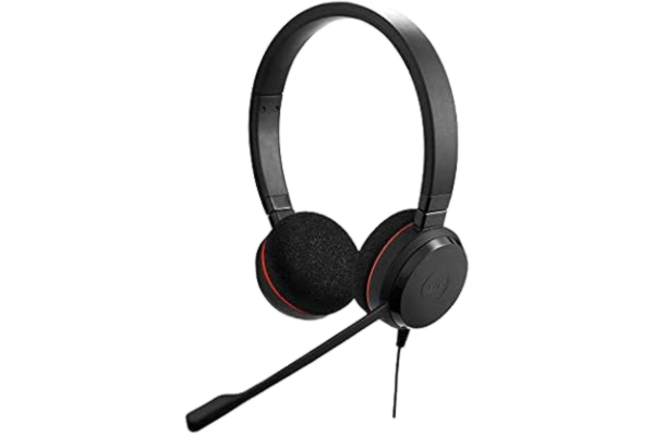 Jabra  Evolve 20 SE Stereo Headset – Microsoft certifierade hörlurar för VoIP Softphone med Passive Noise Cancellation – USB-A kabel med kontroll – Svart
