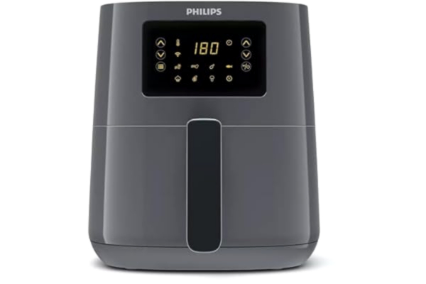 Philips  5000-serie HD9255/60. produkttype: frituregryde, kapacitet: 4,1 l, friturekapacitet: 0,8 kg. designtype: enkeltskærm, produktets farve: sort, grå, betjening: touch. displaytype: LED. effekt: 1400 W. bredde: 264 mm, dybde: 360 mm, højde: 295 mm (H