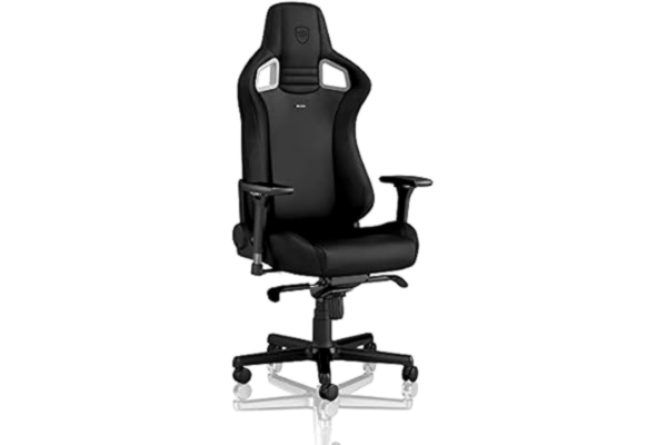 Noblechairs noblechairs EPIC Gaming Chair - PU Hybrid Leather - Black Edition - Up to 120kg Users - Lumbar Support - Ergonomic - Pillows included - Home Office Chair - Computer Desk Chair