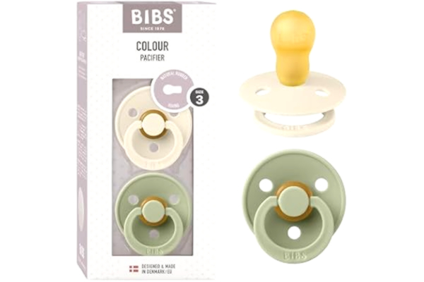 Bibs BIBS Colour Napp 2-pack, BPA-fri, Rund sugdel. Naturgummilatex, Storlek 3 (18+ månader), Ivory/Sage