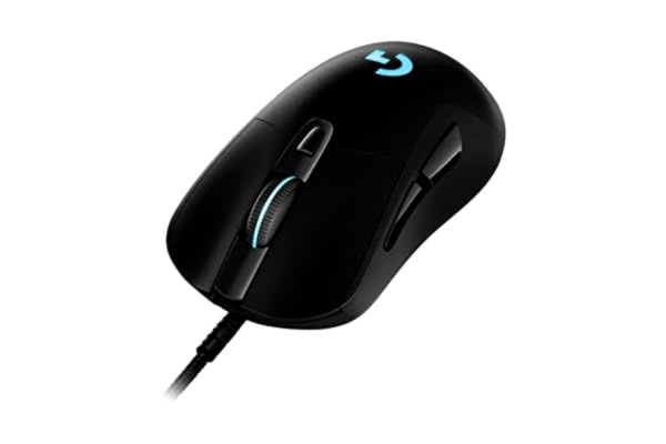Logitech  G403 Hero trådbunden Gamingmus, HERO 16K-sensor, 16.000 DPI, RGB, justerbara vikter, 6 programmerbara knappar, Inbyggt minne, Flätad kabel, Kompatibel med PC/Mac - Svart