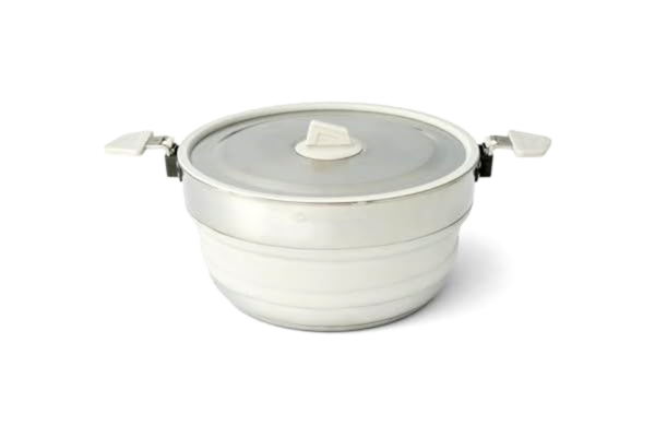 Sea to Summit SEA TO SUMMIT - Detour Pot 5L - Zusammenfaltbarer Campingtopf - 2 till 4 personer - Abnehmbare Click-Safe-Claw - gas & Induktion - Camping-Kochgeschirr på BPA-freiem Edelstahl & Silikon - 1131 g