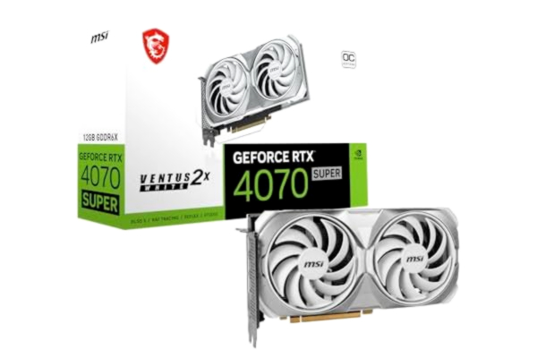 MSI  GeForce RTX 4070 SUPER VENTUS 2X OC WHITE - 12GB GDDR6X RAM - Näytönohjaimet