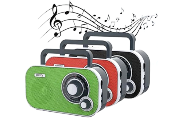 Camry Bärbar stereoradio med AUX-IN och hörlursuttag köksradio (röd)