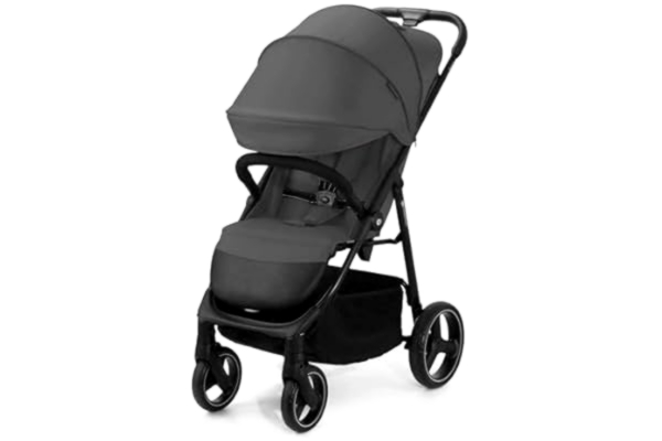 KinderKraft Kinderkraft Sittvagn TRIG 3, Lätt, Barnvagn, Hopfällbar, Liggläge, Fjädring på alla hjul, Stor justerbar sufflett, Med tillbehör, Fotsäck, från födseln till 3 år, grå