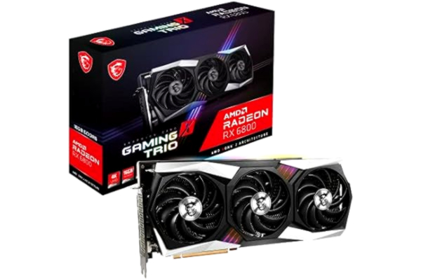 MSI  Radeon RX 6800 GAMING X TRIO 16G Gaming Videokaart - 16GB GDDR6, 2285 MHz, PCI Express 4, 256-bit, 3x DP v 1.4a, HDMI 2.1