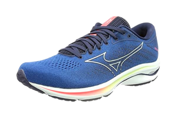 Mizuno  Wave Rider 25 Hardloopschoenen voor heren, Pblue Illusionblue Dpink, 46 EU